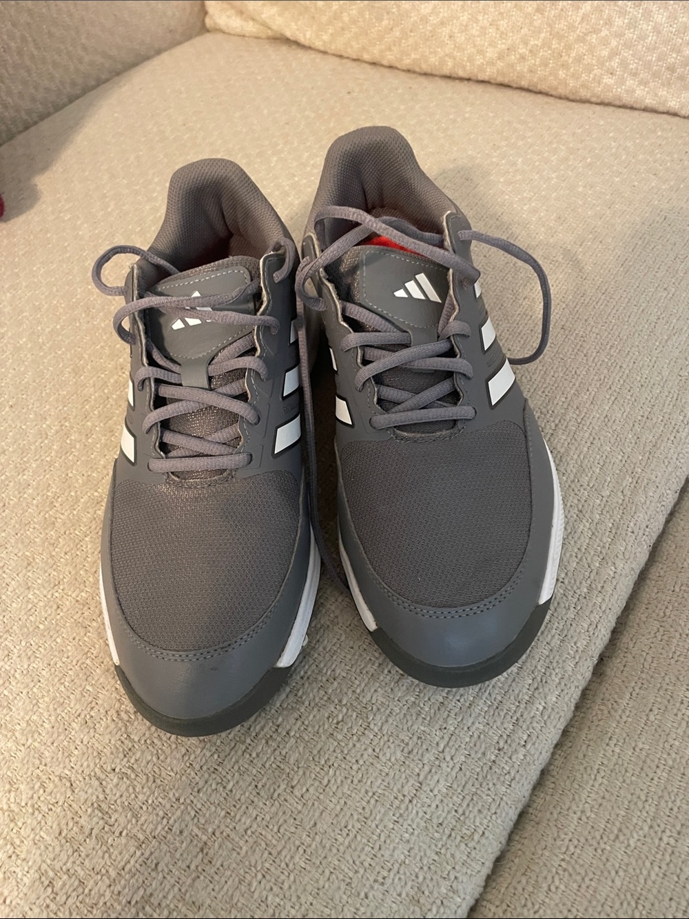 adidas Men's Gray Athletic golf Sneakers with White Accents